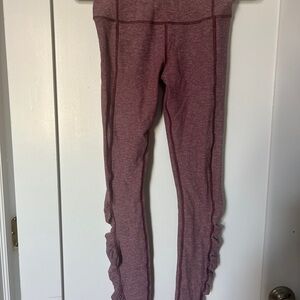 Lululemon Athletica Ruffled Leggings - Maroon